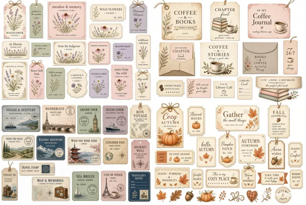 Junk Journal Ephemera Packs
