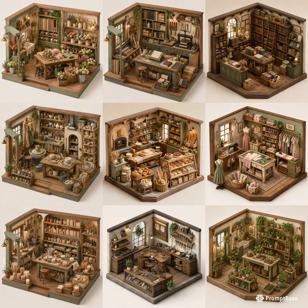 Cozy Creative Business Isometric Shops
