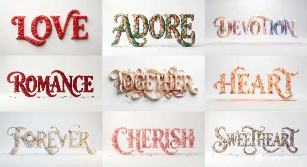 Love Themed Typography Art