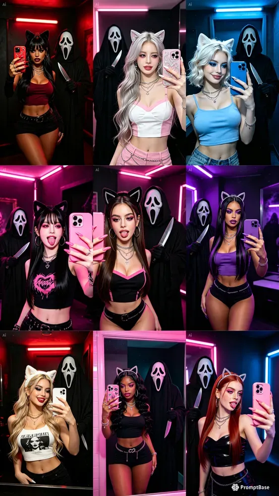 Ghostface Mirror Girls Selfies