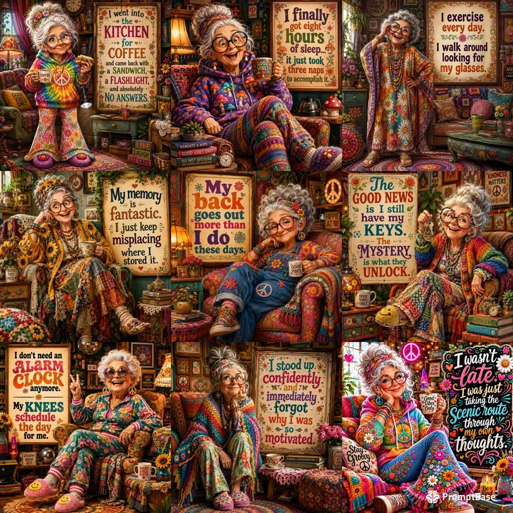 Groovy Grandma Humor Posters