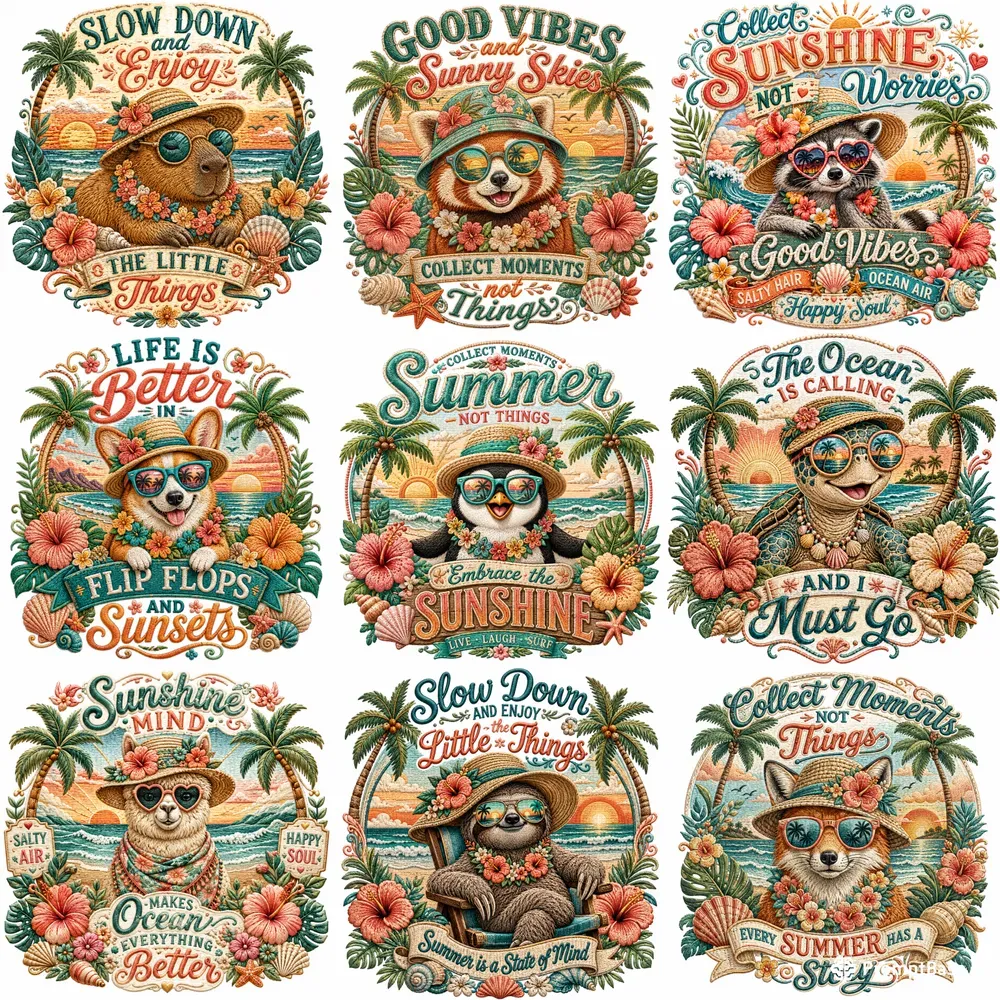 Vintage Summer Embroidery Art Sets