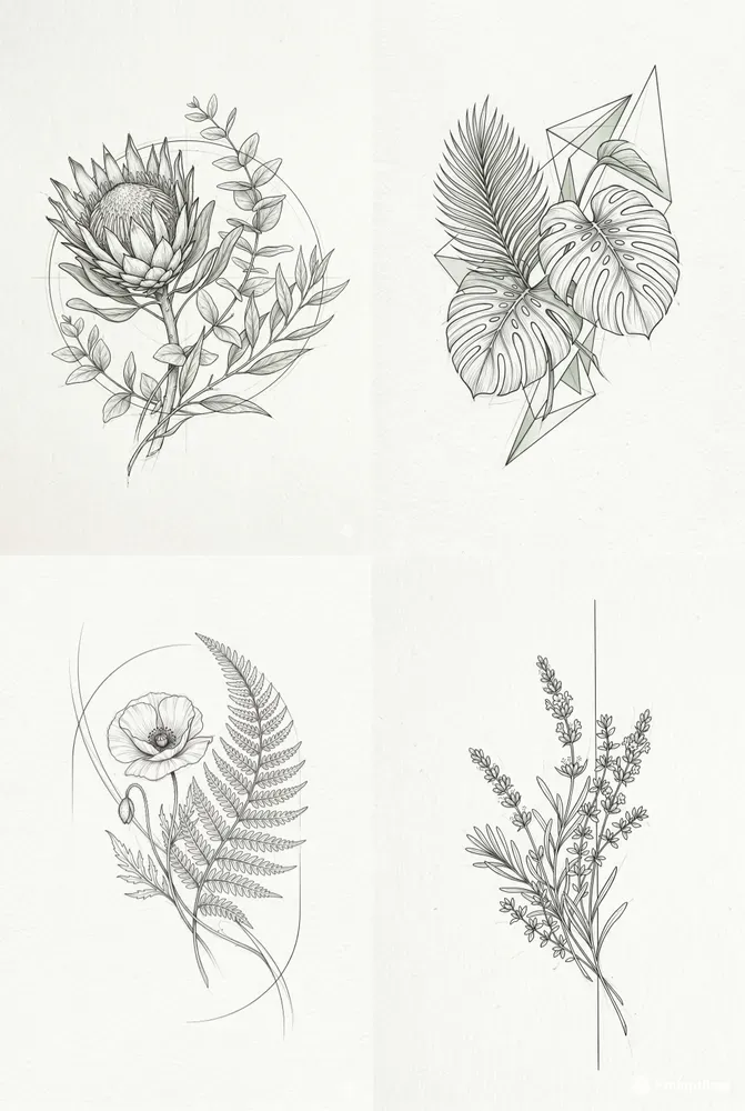 Scandinavian Botanical Line Art Prints