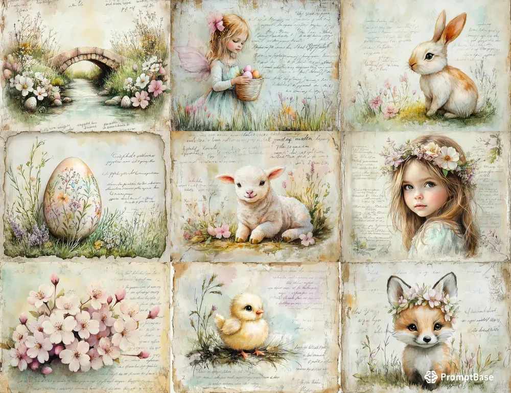 Vintage Easter Ephemera Postcards