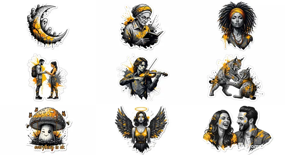 Cinematic Marbleedge Stickers