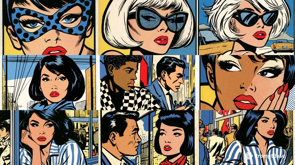 Retro Popcomic Editorial Scenes