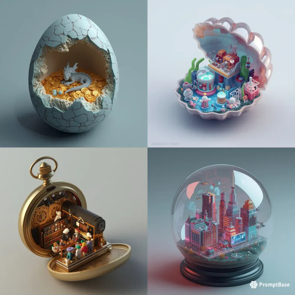 Miniature 3D Isometric Diorama Worlds