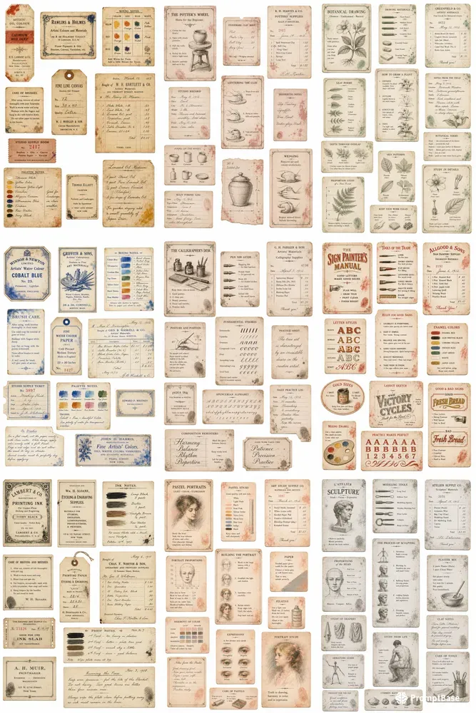 Vintage Artist Studio Ephemera