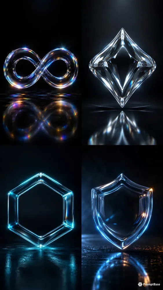 Premium Liquid Glass Logo Symbol Generator