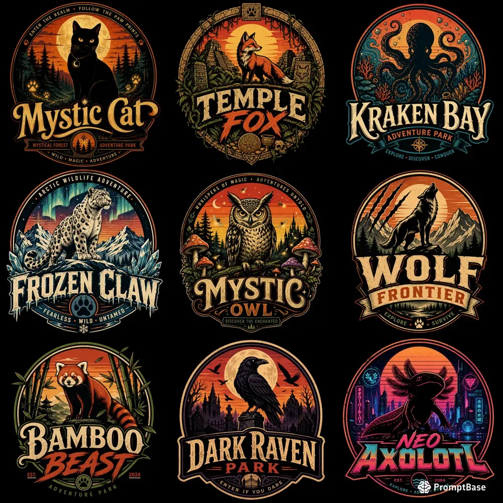 Retro Animal Park Logos