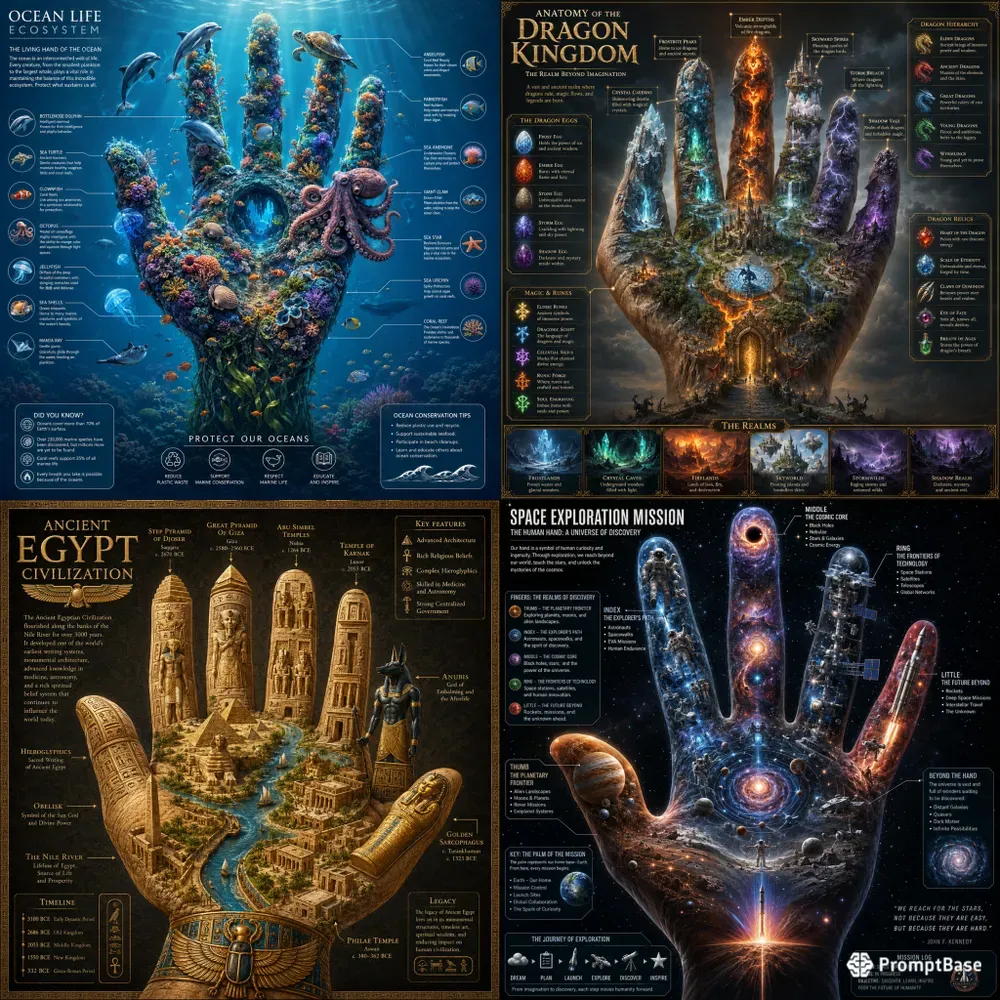 Mystic Hand Anatomy Posters