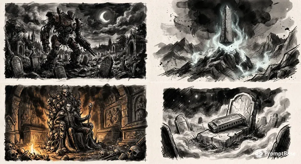 Dark Fantasy Charcoal Art