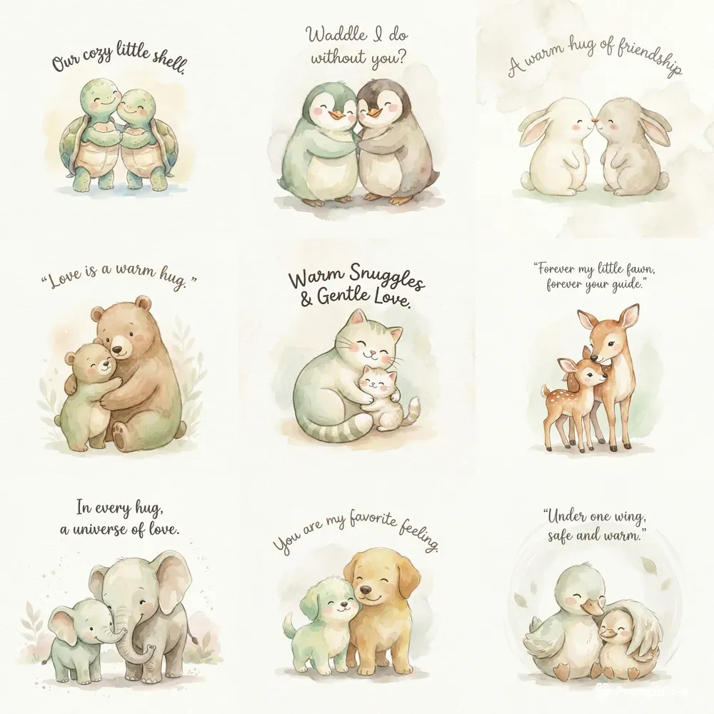 Cute Watercolor Love Quote Illustrations