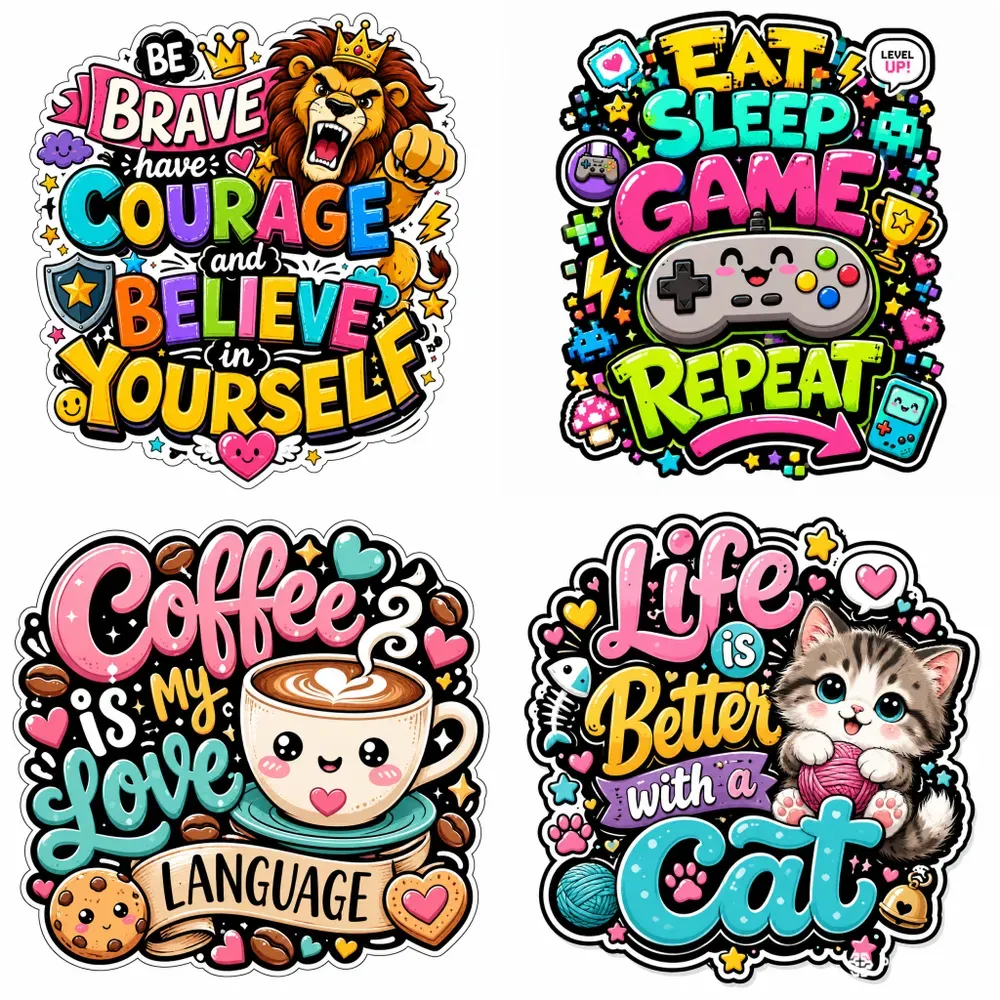 Cute Doodle Quote Stickers