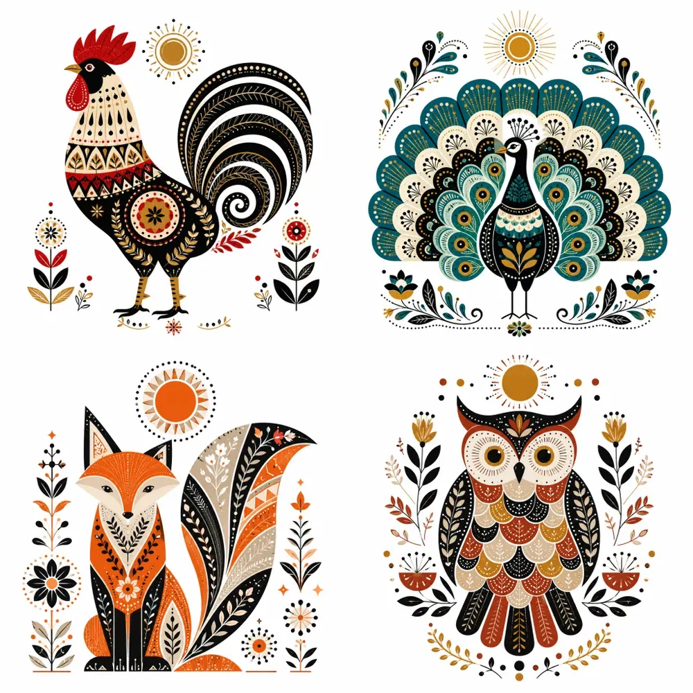 Modern Folk Animal Poster Generator