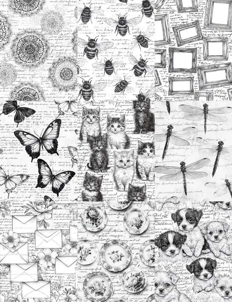 Black And White Printable Stamp Papers