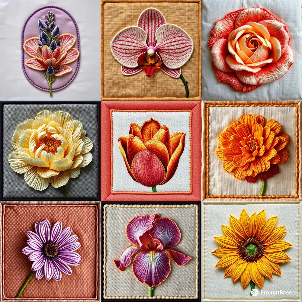 Embroidered Flowers