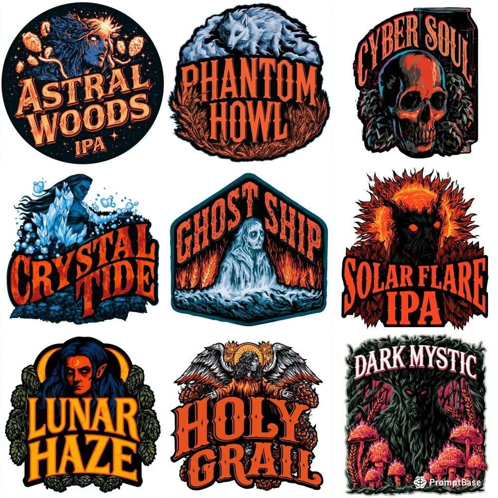 Ethereal Craft Beer Vector Logos