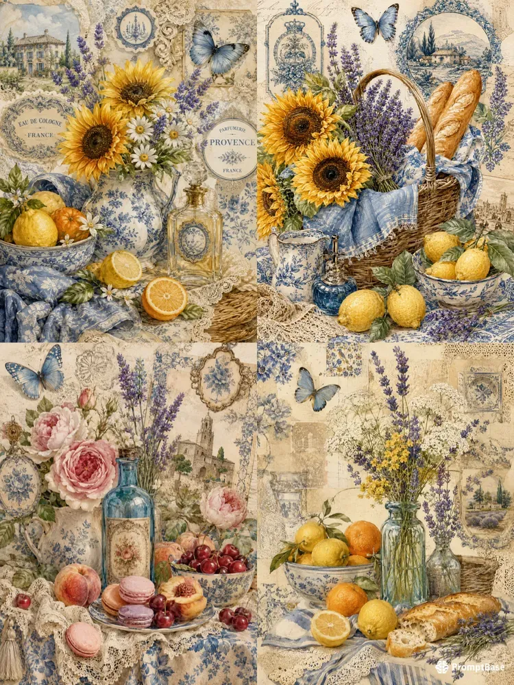 Summer Vintage Collage Junk Journal Pages
