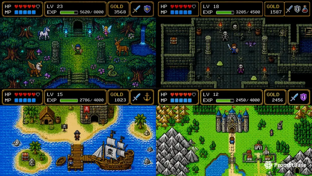 8bit RPG Hud Screenshot Generator