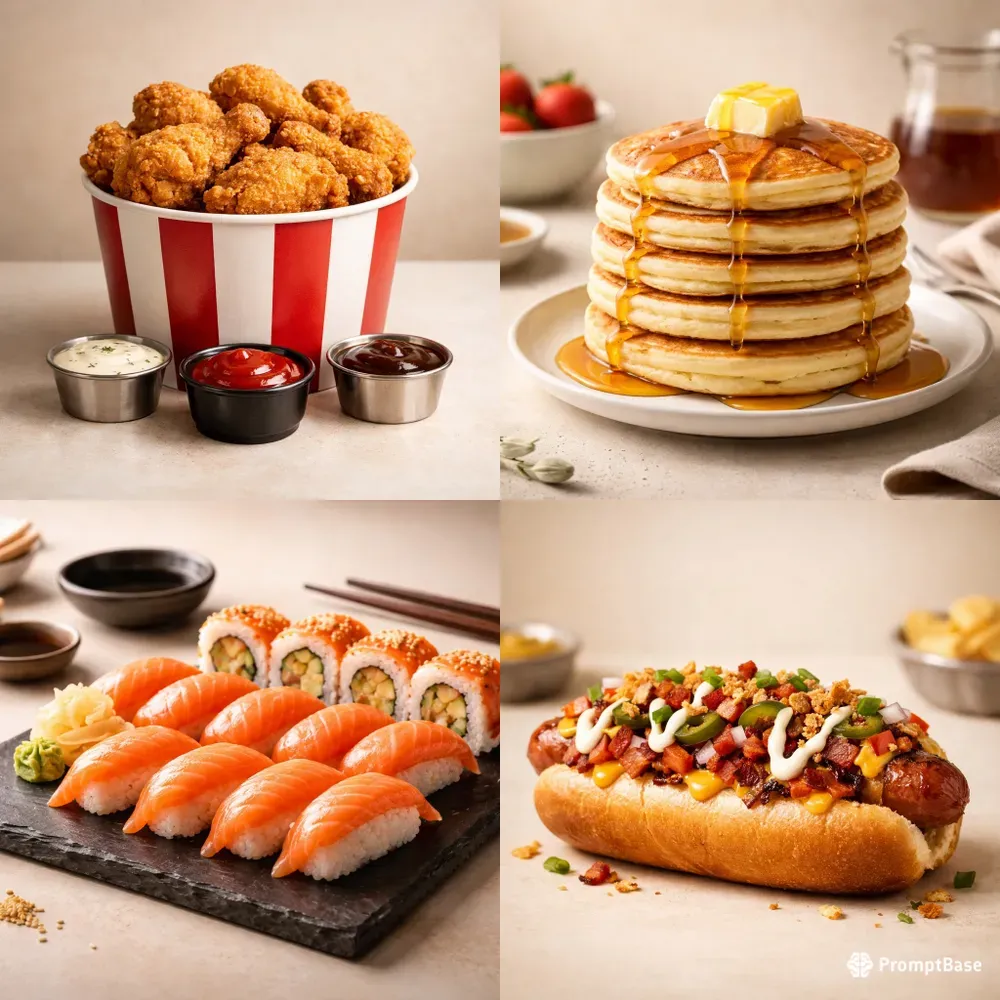 Minimal Fast Food Ad Aesthetic Shots