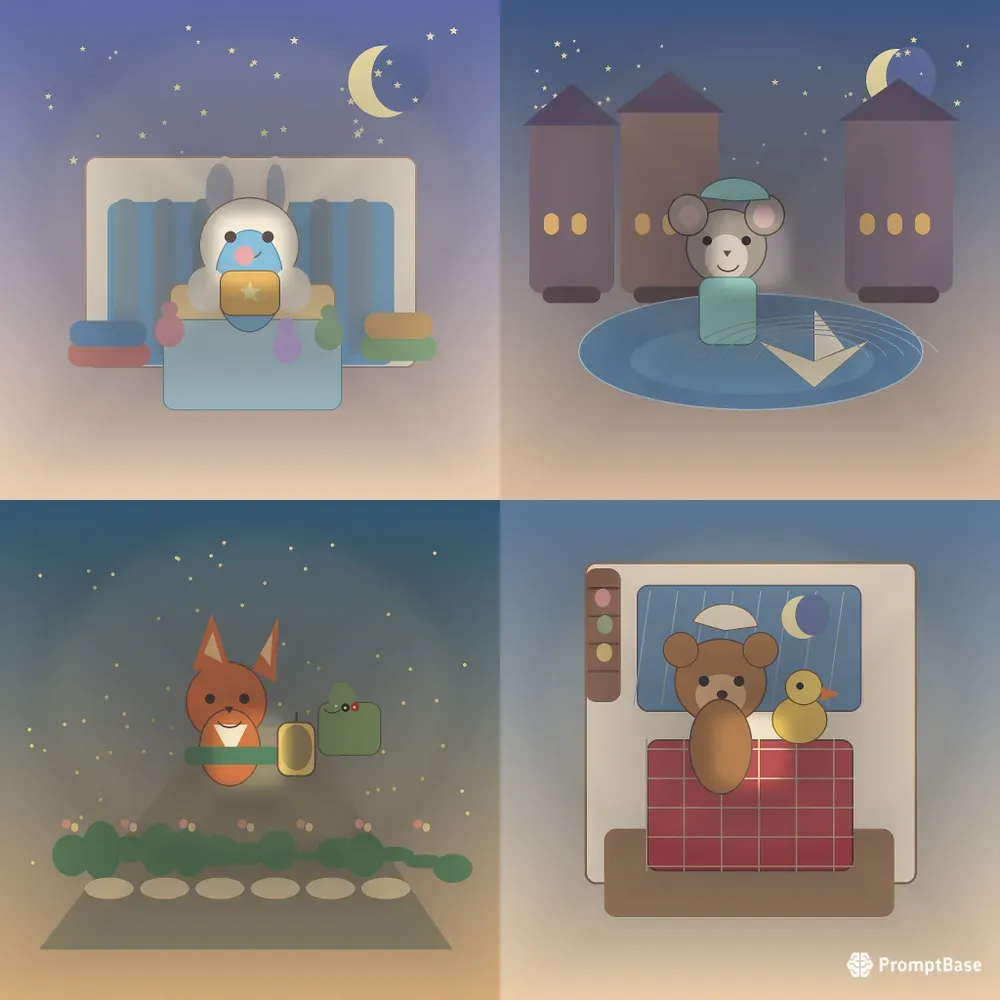 Cozy Animal Storybook Art