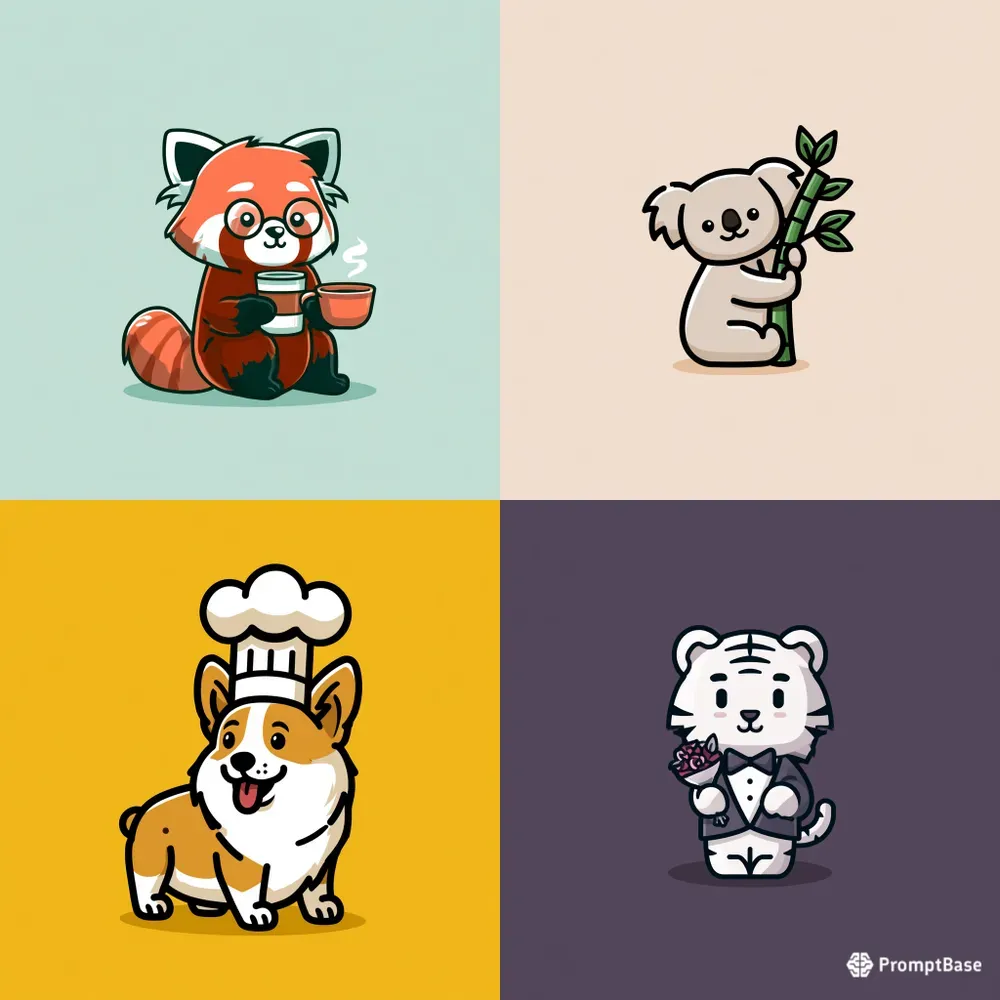 Minimalist Cute Animal Vector Logos