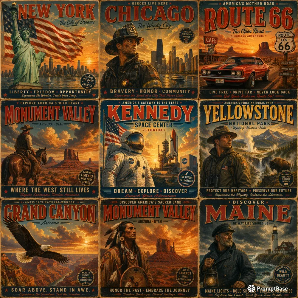 Retro Usa Tourism Art