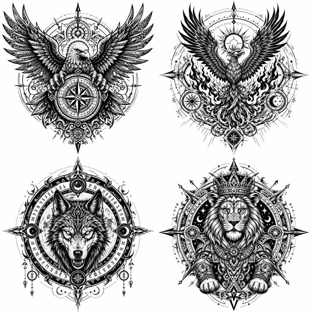 Tribal Blackwork Emblem Generator