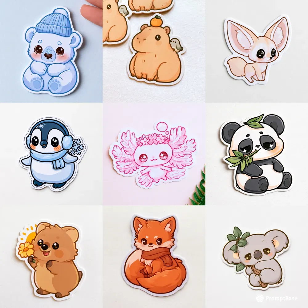 Kawaii Wildlife Sticker Generator
