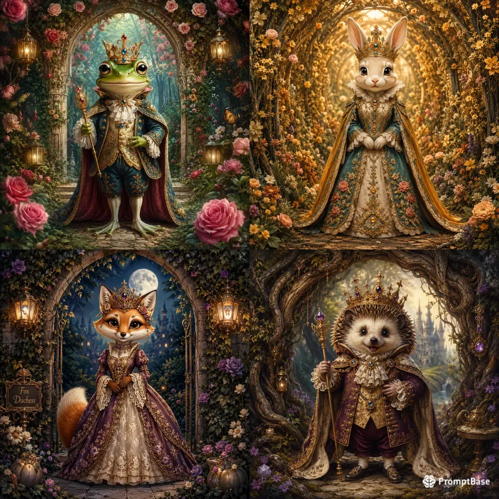 Whimsical Royal Creature Portraits