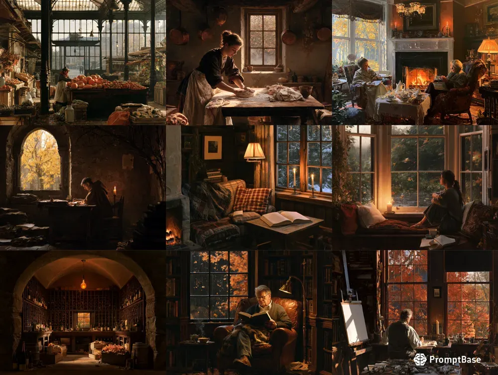Cozy Autumn Interior Art Generator