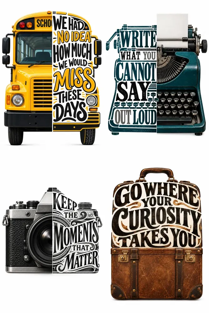 Split Object Typography Posters
