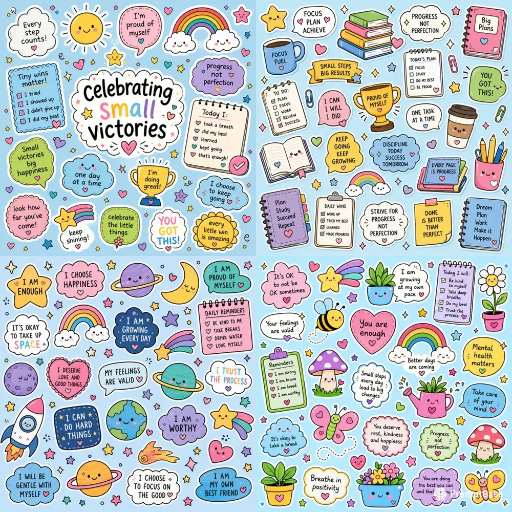 Positive Doodle Sticker Packs