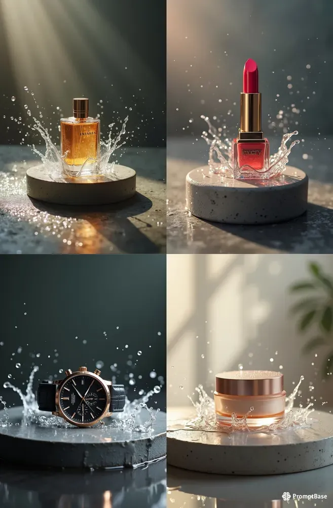 Luxury Product Photos With Splashes