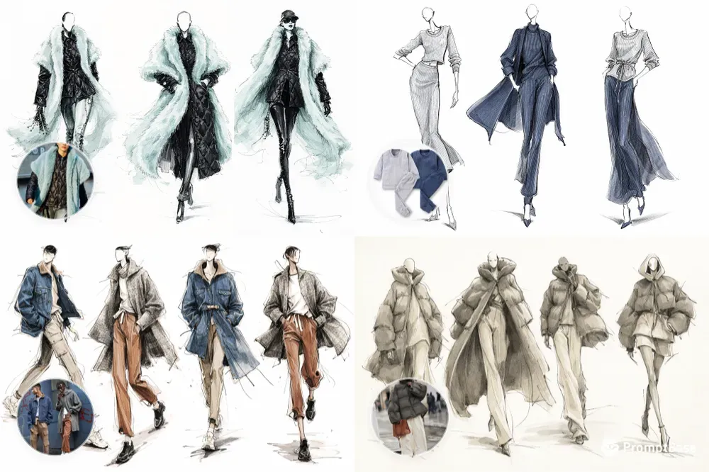 Fashion Book Look Sketches