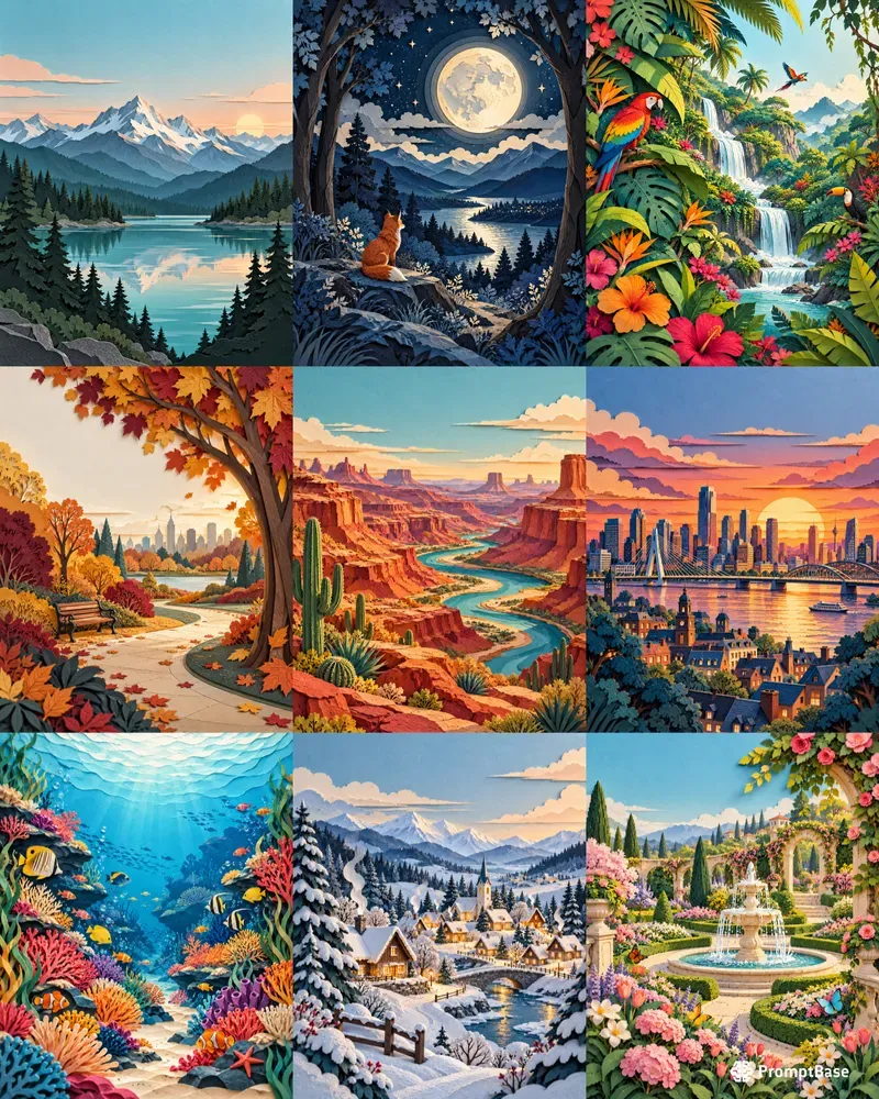 Paper Cut Layered World Visuals