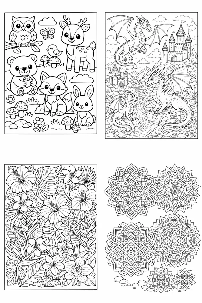 Coloring Book Pages KDP Print Ready