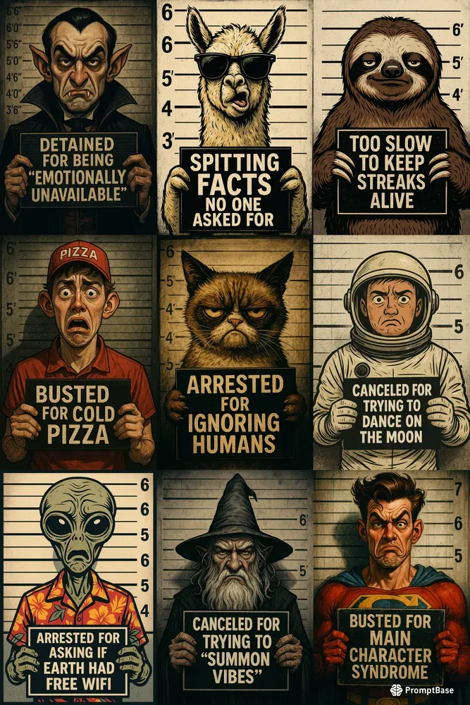 Funny Cartoon Mugshots In Jail