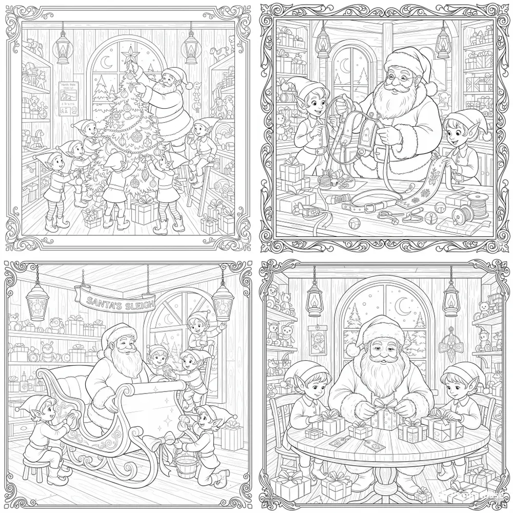 Santa Elf Coloring Pages Creators