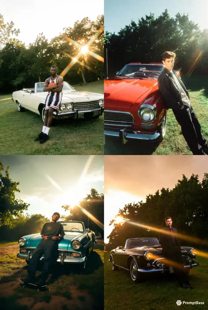 Retro Editorial Vintage Car Photoshoots
