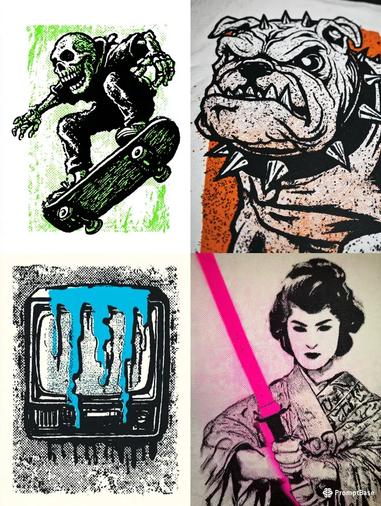 Macro Halftone Screenprint Generator