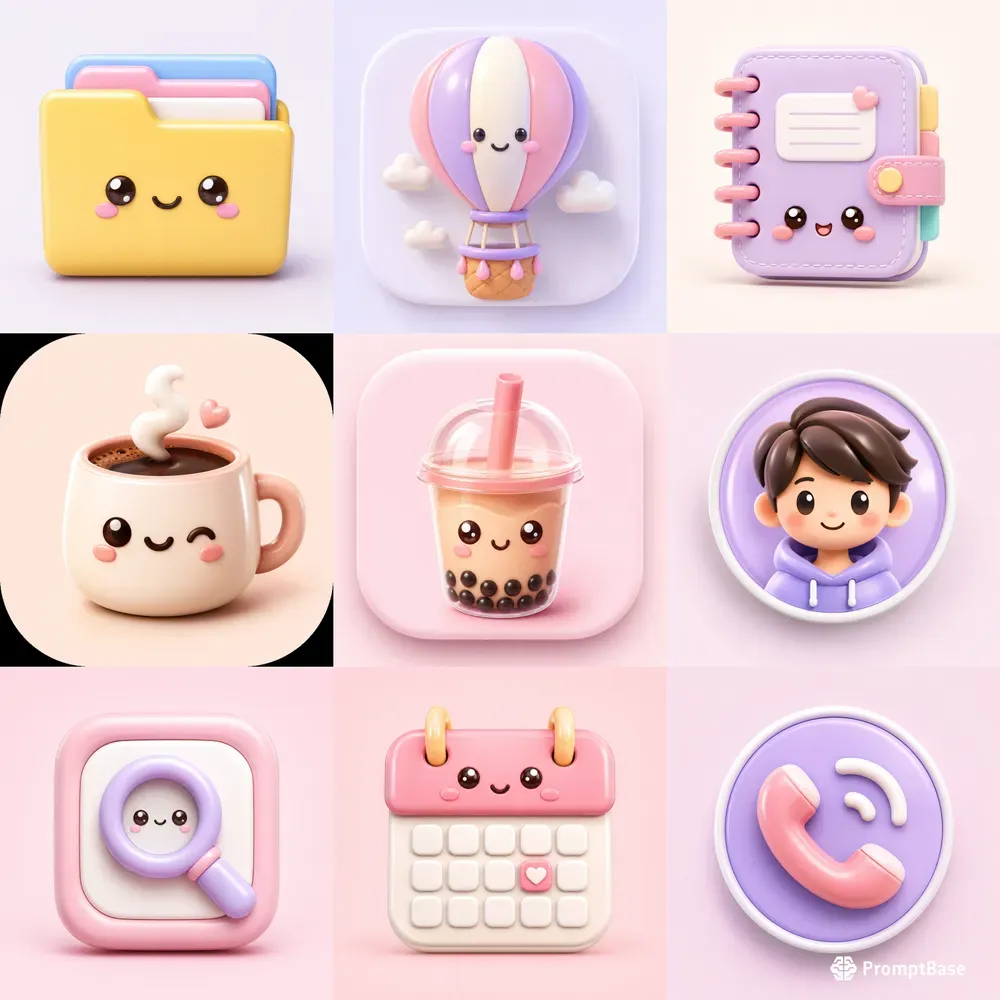 Cute 3D UI Icons