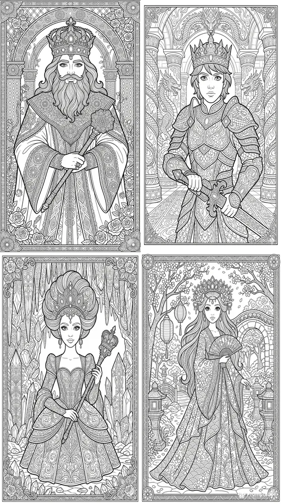 Fantasy Royalty Coloring Pages