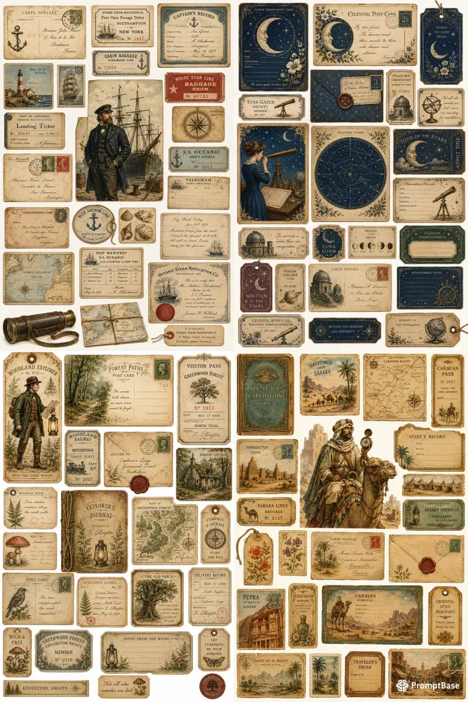 Vintage Storybook Ephemera Kits