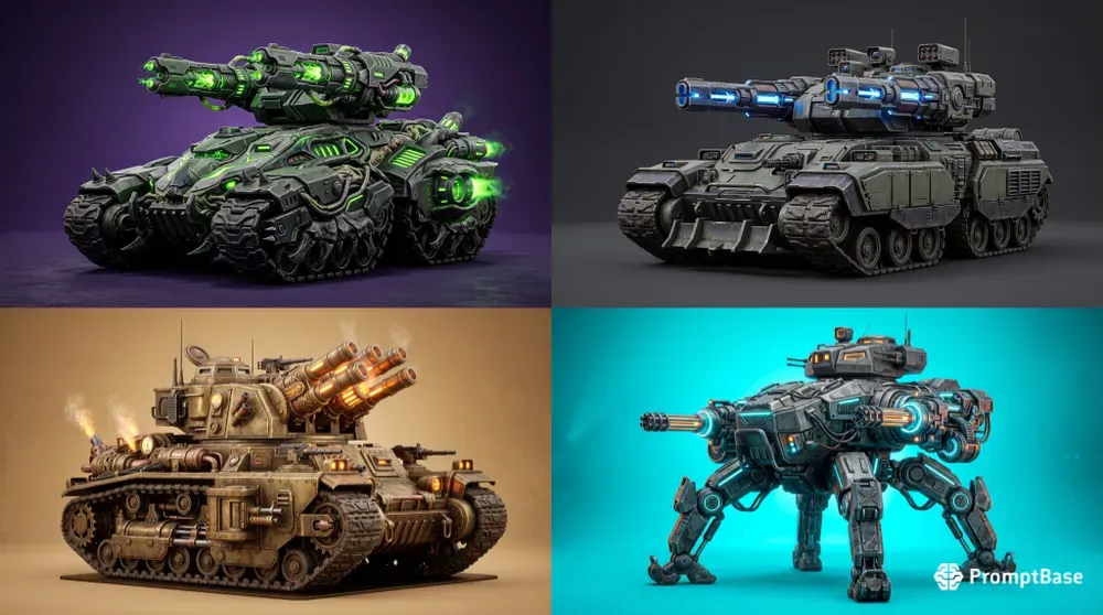 3D Stylized Scifi Mech Tanks