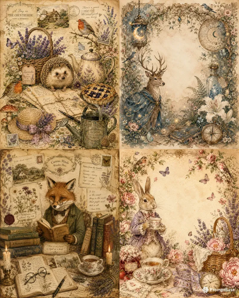 Whimsical Cottage Memory Collages