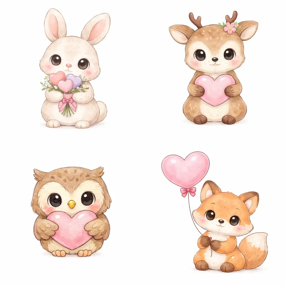 Woodland Valentine Clipart
