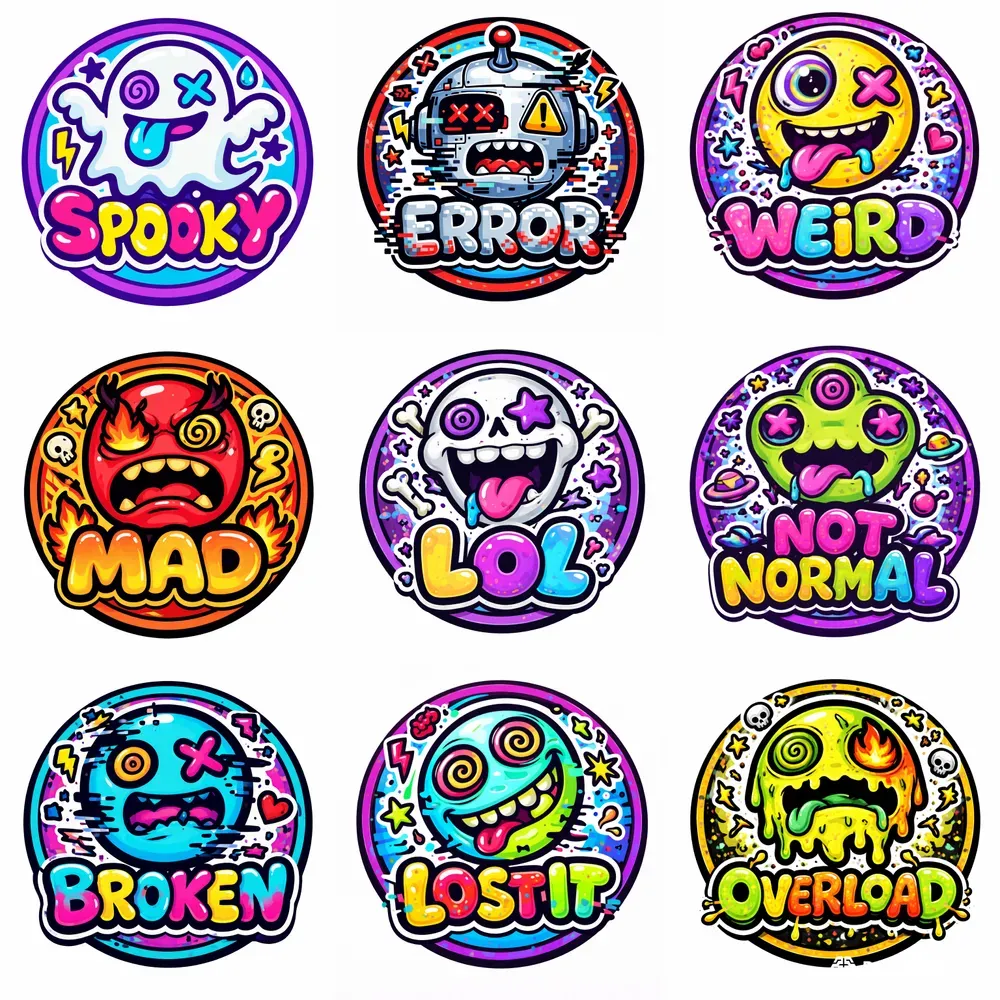 Weird Emoji Pop Stickers