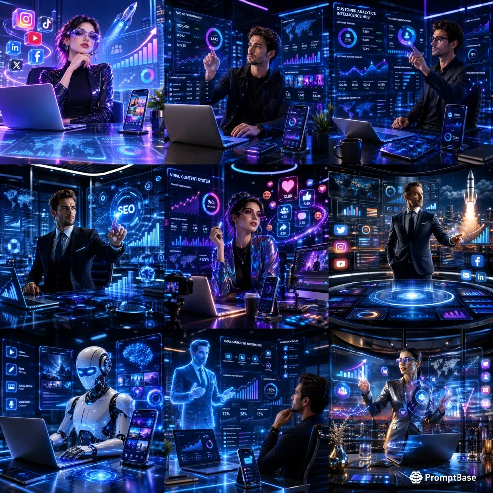 Futuristic Digital Marketing Posters